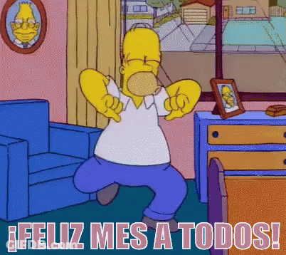 Homer Simpson Dancing Feliz Mes A Todos GIF