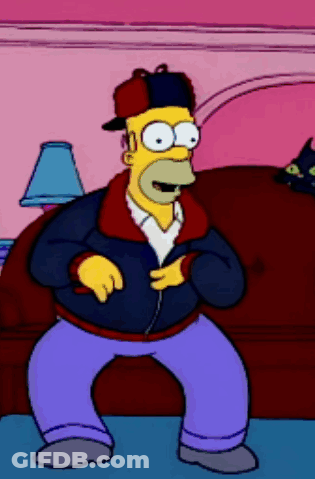 Homer Simpson Dancing In Hat And Jacket GIF