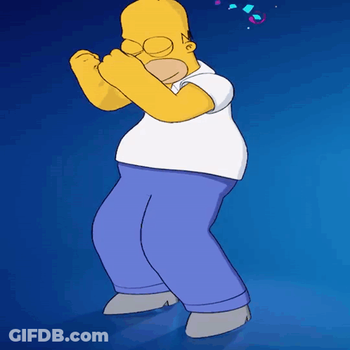 Homer Simpson Dancing With Eyes Closed GIF