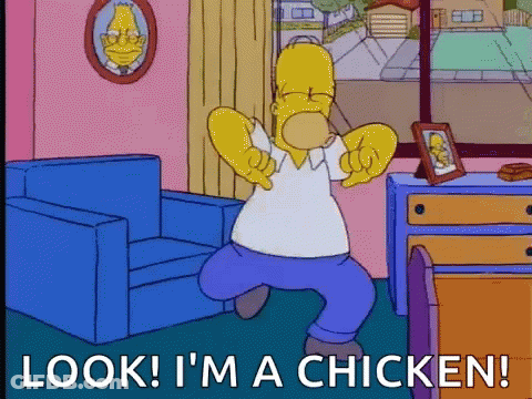 Homer Simpson Dancing With Look Im A Chicken GIF