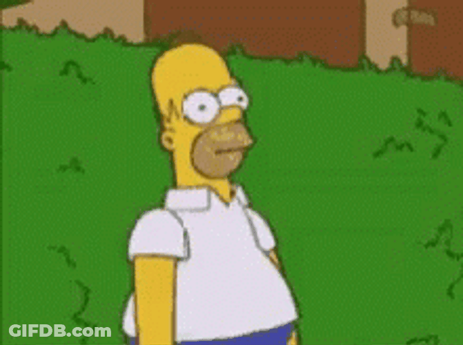 Homer Simpson Disappearing In Bushes GIF