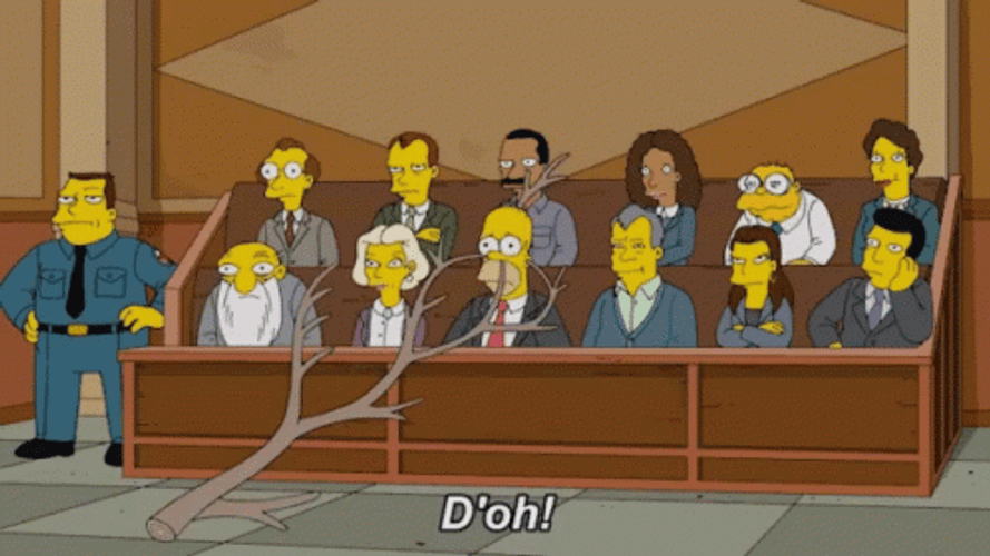 Homer Simpson Doh As A Judge With A Tree GIF