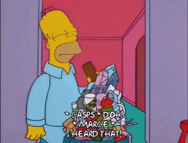 Homer Simpson Doh Bump In Their Trash GIF