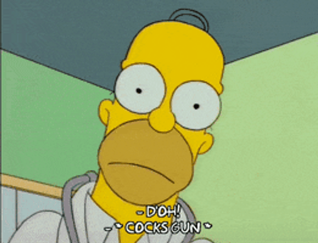 Homer Simpson Doh Cocks The Gun GIF