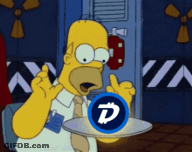 Homer Simpson Donut Excited DigiByte Bitcoin GIF