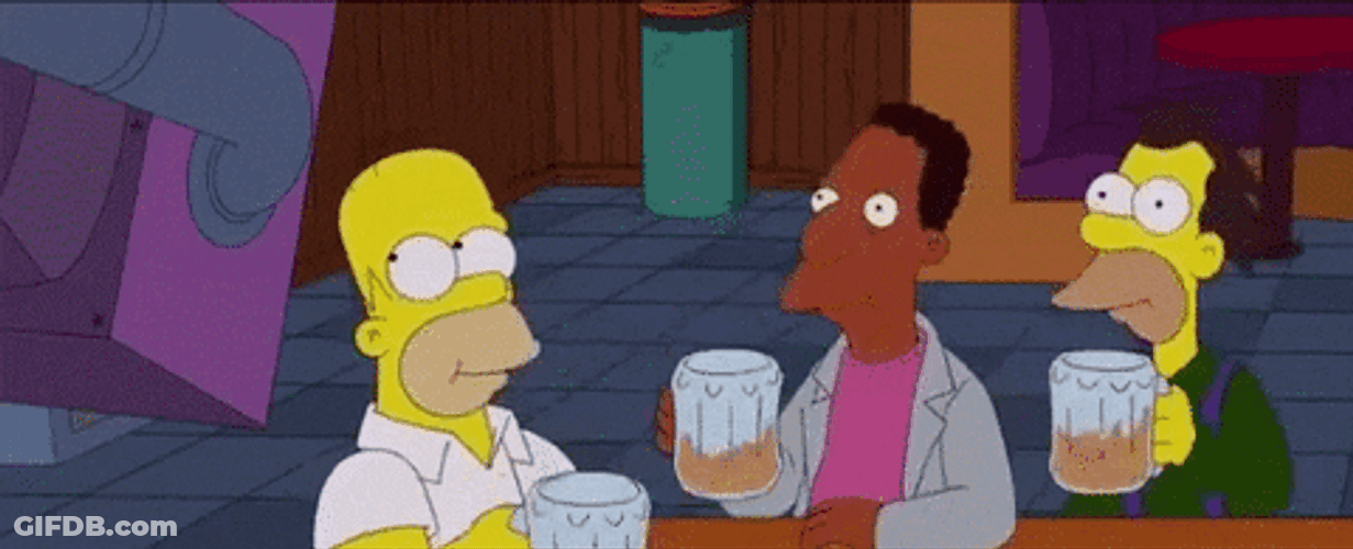 Homer Simpson Drinking In Bar GIF