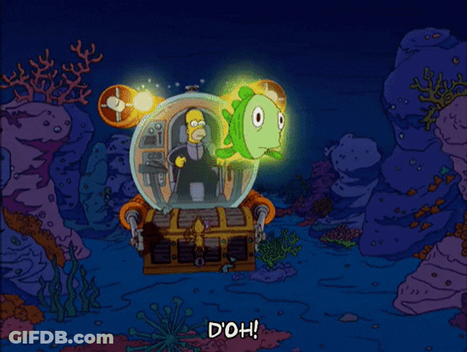 Homer Simpson Driving A Submarine GIF