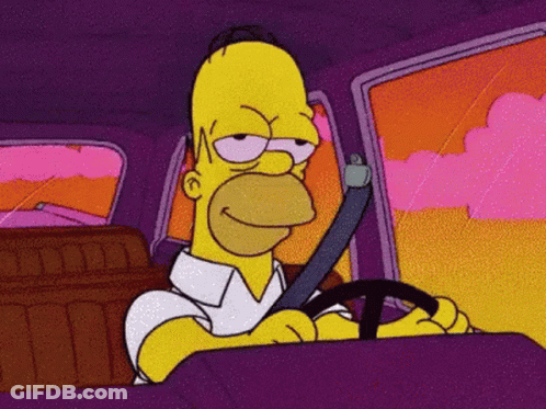 Homer Simpson Driving Car GIF
