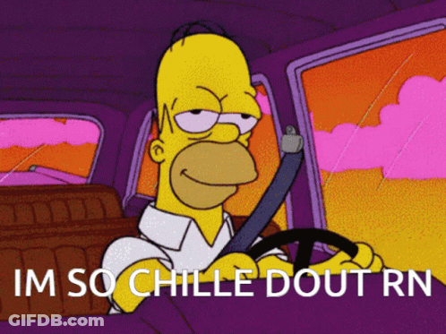 Homer Simpson Driving Car Saying Im So Chillie Dout Rn GIF