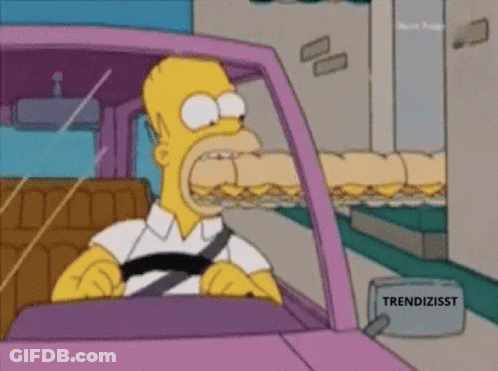 Homer Simpson Driving Pink Car Trendizisst Box GIF