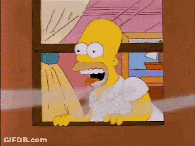 Homer Simpson Drooling Smile Smoke GIF