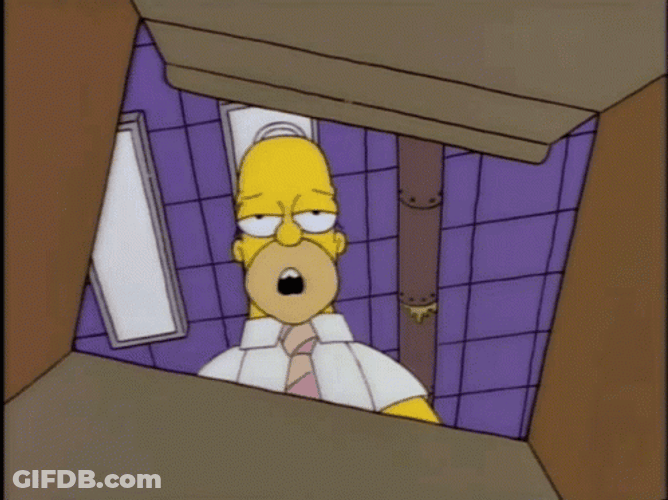 Homer Simpson Drooling Splash On Mirror GIF