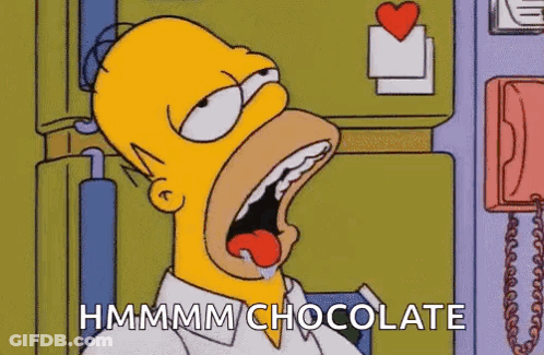 Homer Simpson Eating Chocolate GIF