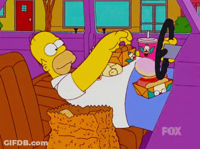 Homer Simpson Eating In Car GIF