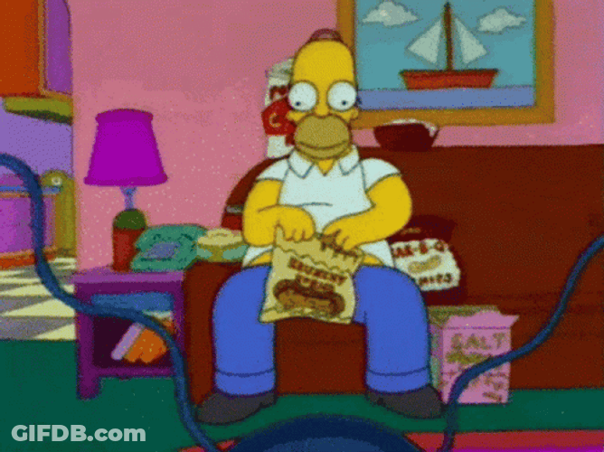 Homer Simpson Eating Junk Food GIF