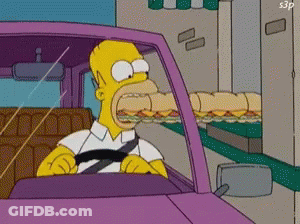 Homer Simpson Eating Sandwich GIF