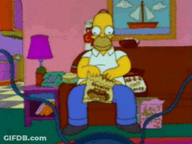 Homer Simpson Eating Snacks GIF