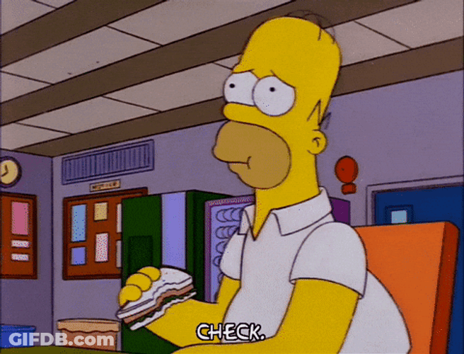 Homer Simpson Eats Hotdog Sandwich Then Lick His Fingers GIF