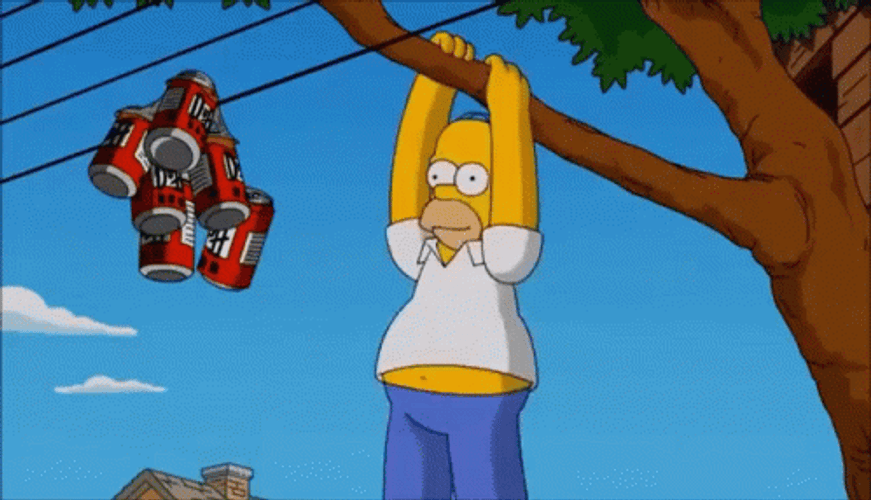 Homer Simpson Electrocuted With Coke Cans GIF