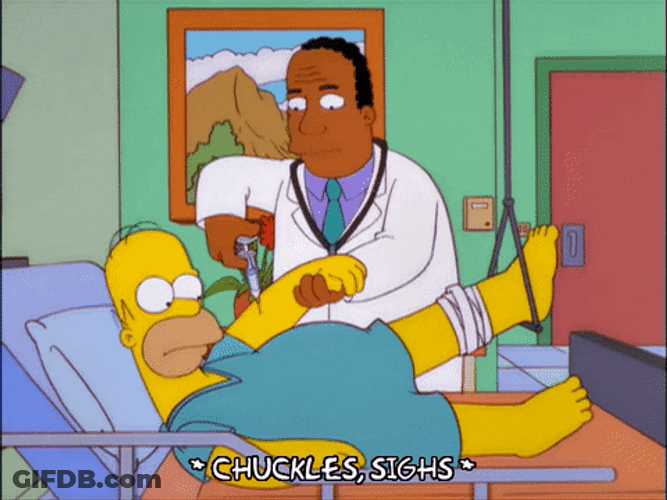 Homer Simpson Feet Hurt Hospitalized GIF