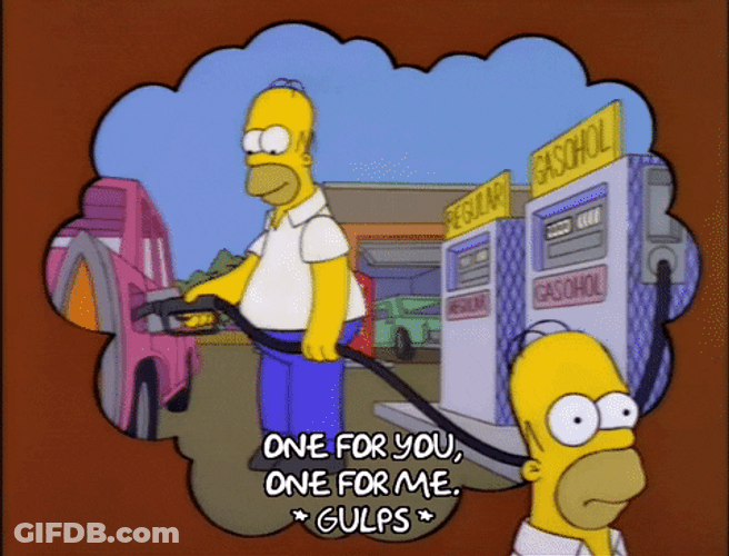 Homer Simpson Filling Up Gas GIF