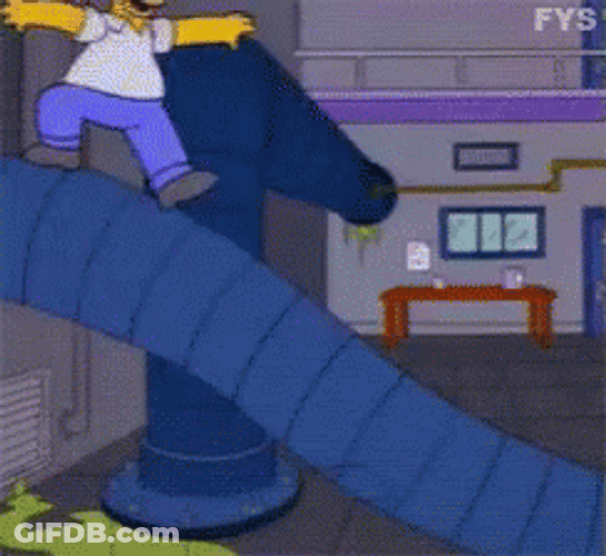 Homer Simpson Flintstone Car GIF
