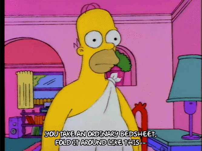 Homer Simpson Folded Ordinary Bedsheet GIF