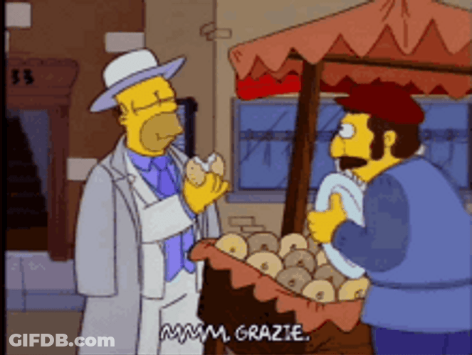 Homer Simpson French Donut Mmm Grazie GIF