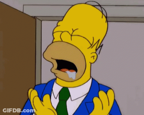 Homer Simpson From The Simpsons Is Crying With His Eyes Closed GIF