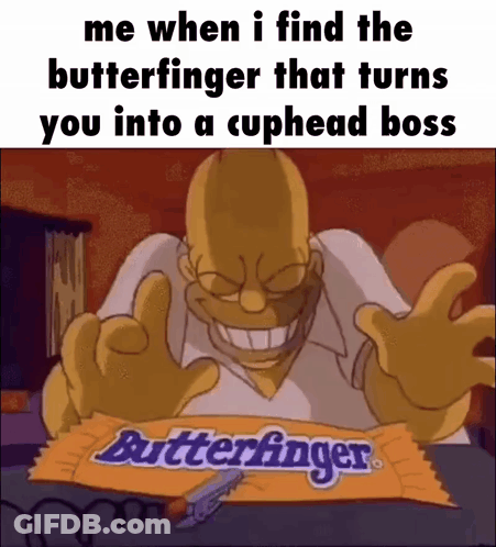 Homer Simpson From The Simpsons Is Holding A Candy Bar That Says Butterfinger . GIF