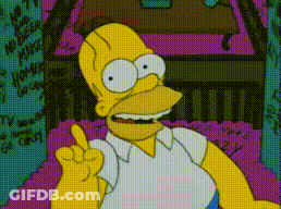 Homer Simpson From The Simpsons Is Pointing Up GIF