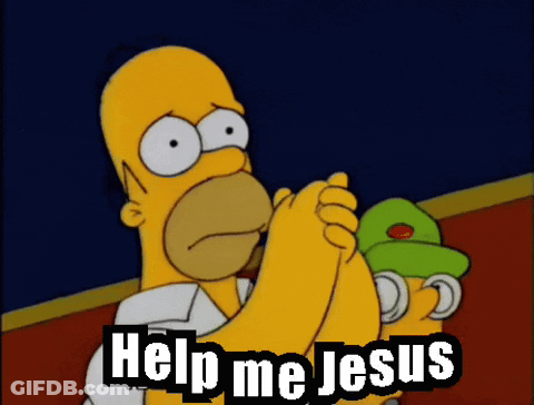 Homer Simpson From The Simpsons Is Praying For Help GIF