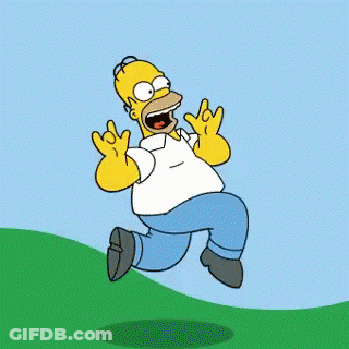 Homer Simpson From The Simpsons Is Running On A Grassy Hill . GIF
