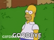 Homer Simpson From The Simpsons Is Standing In A Grassy Field And Says Goodbye . GIF