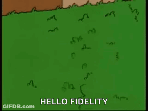 Homer Simpson From The Simpsons Is Standing In A Grassy Field And Says `` Hello Fidelity '' . GIF