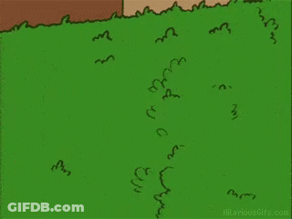 Homer Simpson From The Simpsons Is Standing In Front Of A Grassy Field . GIF
