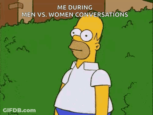 Homer Simpson From The Simpsons Is Standing In Front Of A Hedge And Talking To A Woman . GIF