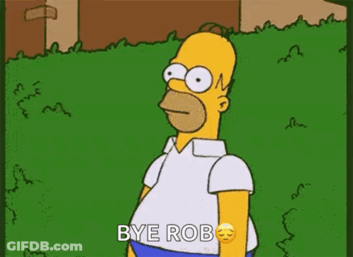 Homer Simpson From The Simpsons Is Standing In The Grass And Saying Bye Rob . GIF