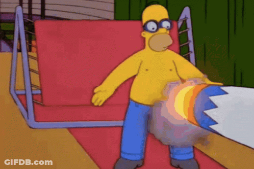 Homer Simpson From The Simpsons Is Standing Next To A Red Chair GIF