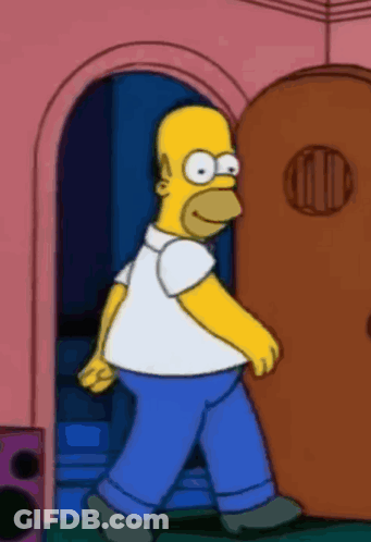 Homer Simpson Walking Through Door GIF