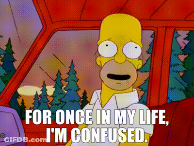 Homer Simpson From The Simpsons Says " For Once In My Life I 'M Confused . " GIF