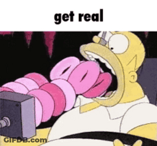 Homer Simpson Funny Binge Eating Donut Get Real GIF