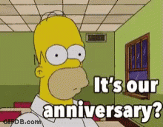 Homer Simpson Funny Happy Anniversary Forgotten GIF