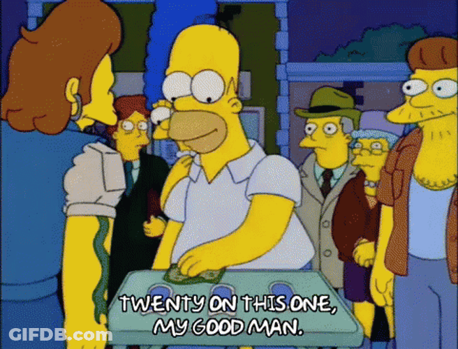 Homer Simpson Gambling The Simpsons GIF