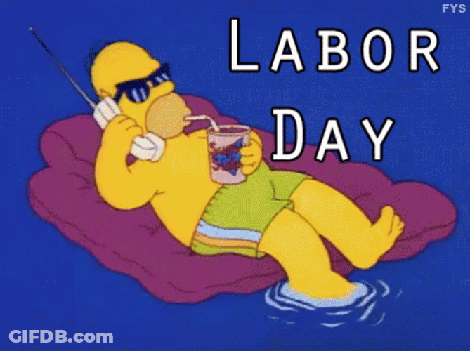 Homer Simpson Good Morning Happy Labor Day GIF