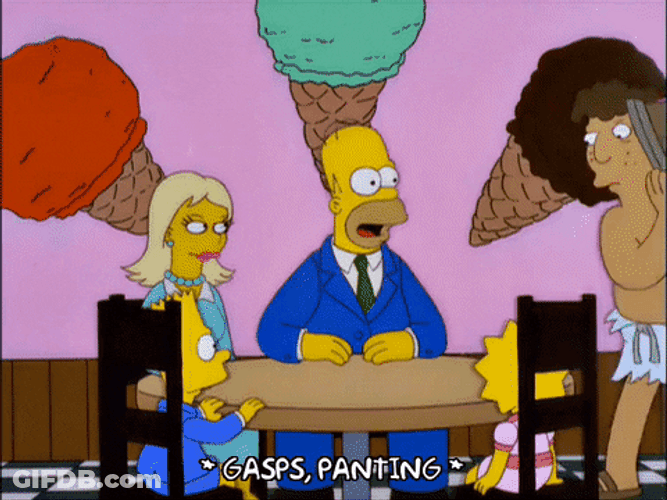 Homer Simpson Greedy On Large Sundae GIF