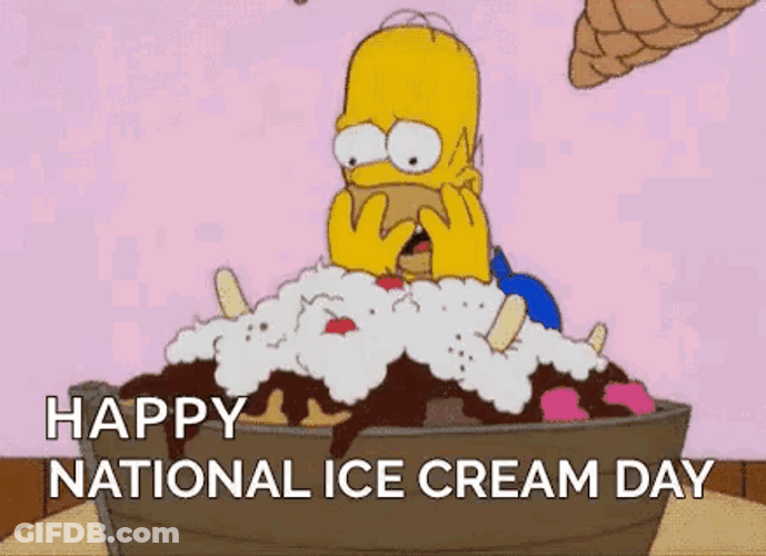 Homer Simpson Happy National Ice Cream Day GIF