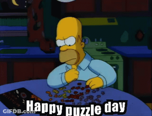 Homer Simpson Happy Puzzle Day GIF