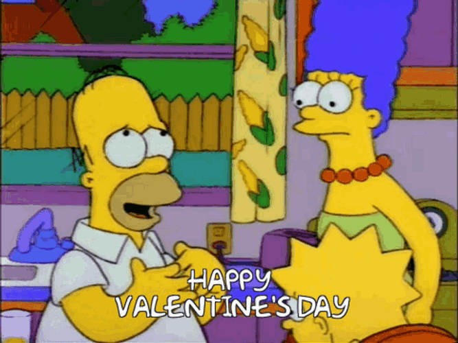 Homer Simpson Happy Valentines Day GIF