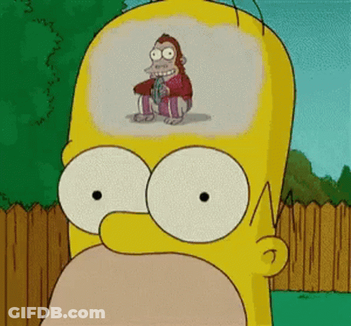 Homer Simpson Has A Picture Of A Monkey In His Head GIF